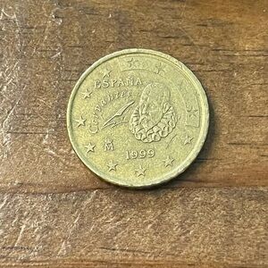 5/$25 1999 Gold Euro Collectible Coin 5 Cent